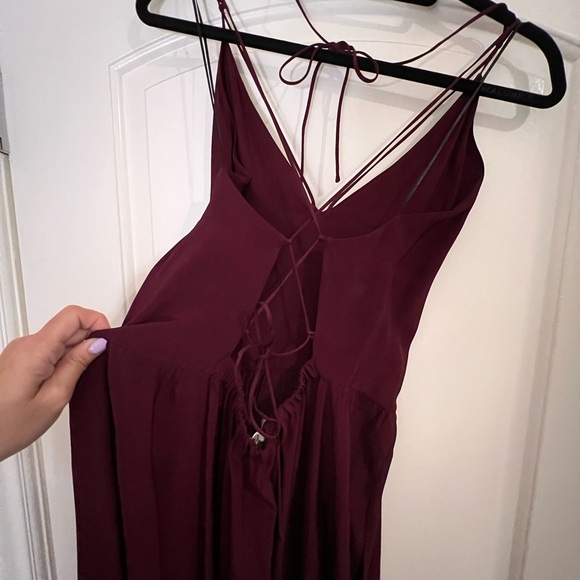 NWT ZARA SUMMER DRESS wine color with sheer panel and strappy back SIZE L - Picture 7 of 8